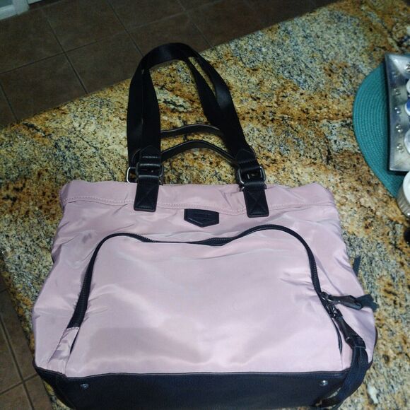 Aimee Kestenberg Lighten Up Tote Purse Handbag Nylon and Leather Blush Pink - Picture 3 of 15